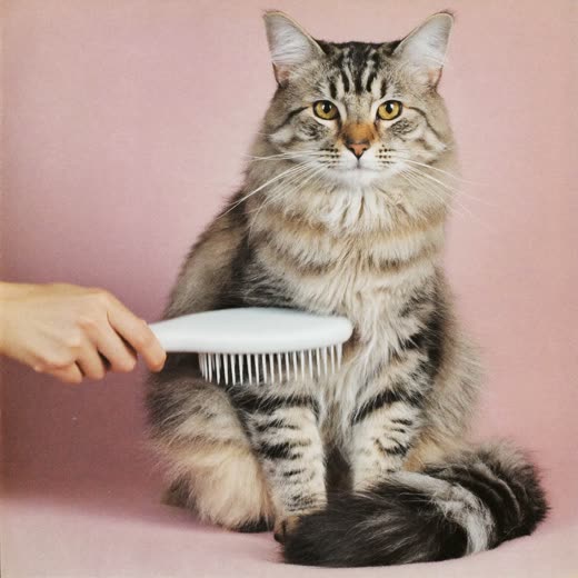 A long-haired cat with a freshly brushed coat